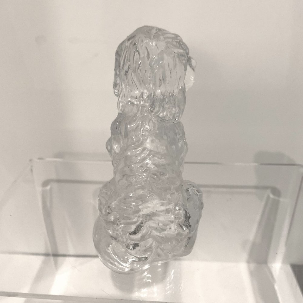 Unbranded Clear Glass Hollow Dog Figurine Paperweight 3.5" Tall Sitting - Picture 4 of 7